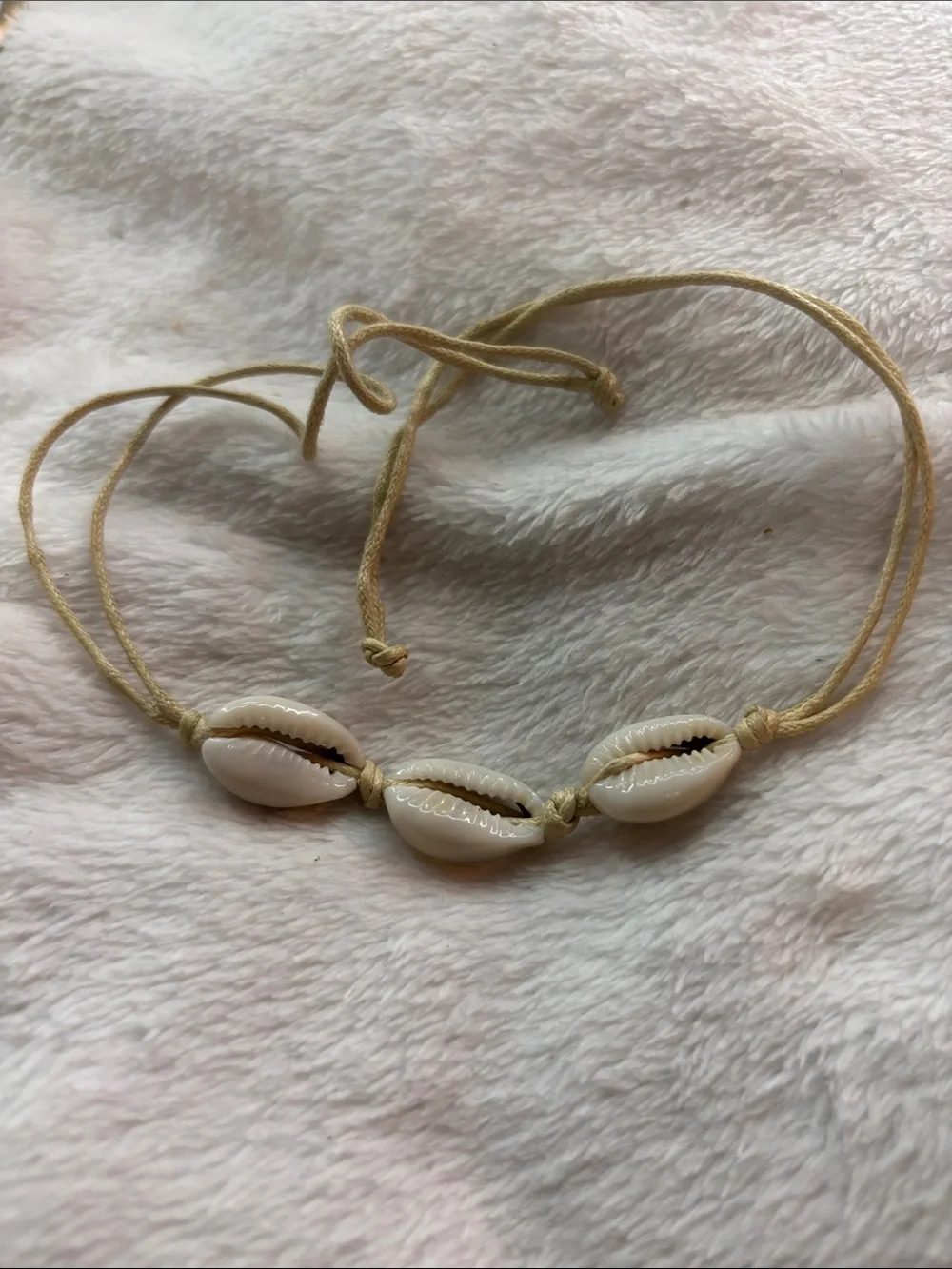 Boho Cowrie Shell Choker anklet - Natural White